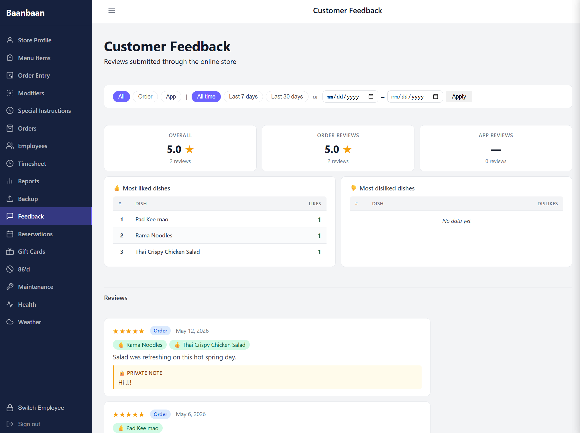 Customer Feedback